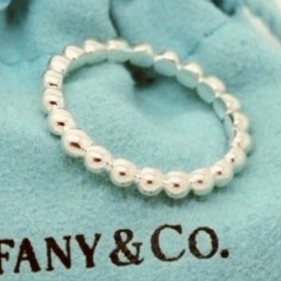 Tiffany & Co. Sterling Silver Size 6 Bead Beaded Stacking Band Ring